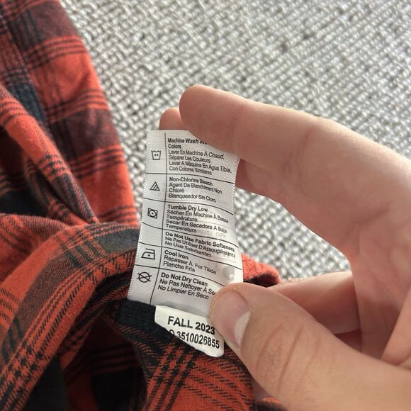 Carhartt Flannel Button Up Shirt Mens 3XL Tall Red Plaid Long Sleeve Rugged Flex - Picture 8 of 9